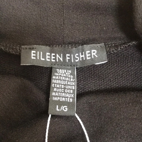 NWT! EILEEN Fisher Size L black turtle neck tunic top - Picture 5 of 8